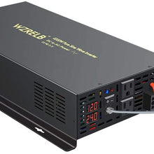 WZRELB 3500W 24VDC 120VAC Pure Sine Wave Power Inverter, 2 AC Outlets, Wired Remote Control, RV (RBP-350024WR)