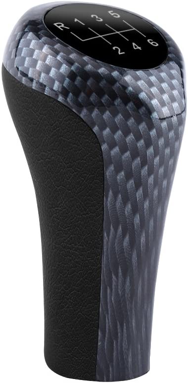 Acouto 6 Speed Car Gear Shift Knob Manual Shifter Knob Fit for BMW E90 E91 E92 X1 X3 X5 (Carbon Fiber Color)