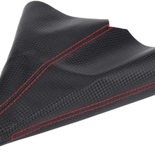 Qiilu Universal Car Manual PU Leather Gear Gaiter Shift Shifter Boot Replacement Red Stitch Gear Gaiter Boot Cover