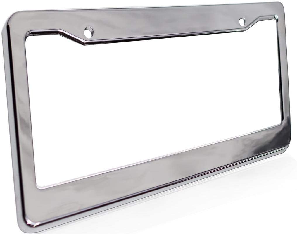 ArtMuseKitsMikash Motorup America Auto License Plate Frame Cover - Fits Select Vehicles Car Truck Van SUV - Chrome