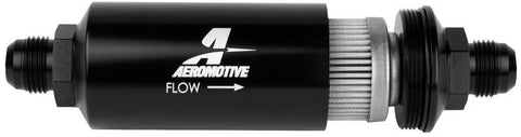 Aeromotive 12389 In-Line Filter (- AN-10 100 Micron Stainless Steel Element Black Anodize Finish)