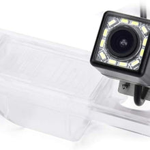 eHANGO Car Rear View Camera with 4 Pin to RCA Cable Bracket License Plate Lights Housing Mount for Buick Regal/Buick Excelle XT/Chevrolet Vectra/Chevrolet Malibu/Vauxhall (12 LED)