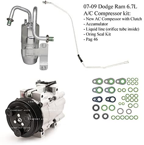 2007 2008 2009 Dodge Ram 2500 3500 6.7L Diesel New A/C AC Compressor kit 1 Year Warranty