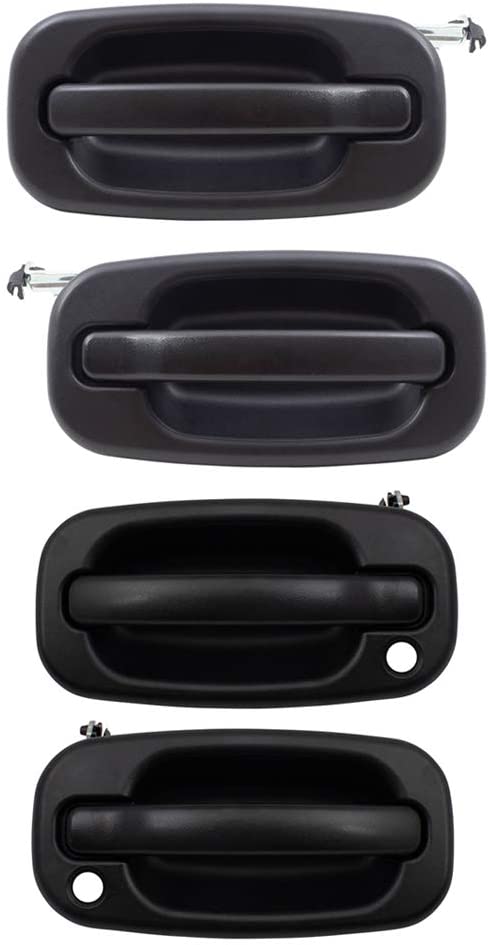 4 Piece Set Front and Rear Outside Textured Door Handles Replacement for Chevrolet GMC Pickup Truck SUV 15034985 15034986 15150735 15034986
