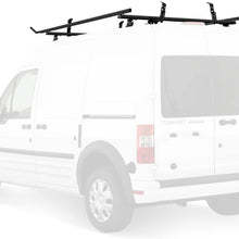 Vantech Transit Connect 2010-13 J4000 w/Tracks Ladder roof Rack 50" Bars 96" Side Rails White