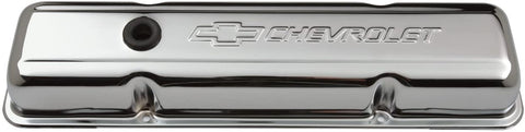 Proform 141-102 SBC Chrome Bowtie Valve Cover - Short with Baffle