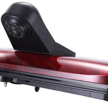 HD Third Roof Top Mount Brake Lamp Reverse Rear View Backup Camera Angle and Distance Adjustable IR Night Vision for F o r d Transit Connect Van MPV SUV Bus (Reversing Camera+7" Monitor)