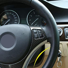 Eiseng Carbon Fiber Car Steering Wheel Trim Sequins Frame for 3 Series E90 325i 328i 330i 335i E87 120i 130i 120d 2005-20011 Interior Accessories
