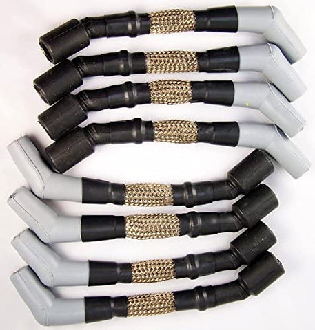 LS Engine 10 mm Titanium High Heat Performance Spark Plug Ignition Wires Set S8-00001T For Use With Round Coils