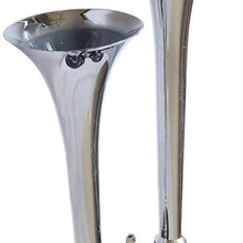 Micozy Dual Air Horn 12V 150DB Super Loud Chrome Trumpets with Compressors for Car Truck Train Van Boat Universal