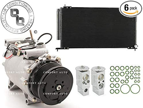 Comfort Auto New AC Compressor KIT with Condenser 2002 2003 2004 2005 2006 Honda CR-V 2.4L 1 Year Warranty