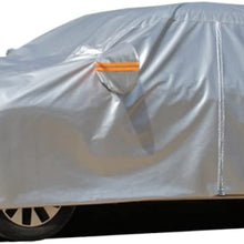Kayme 6 Layers Car Cover Waterproof All Weather for Automobiles, Outdoor Full Cover Rain Sun UV Protection with Zipper Cotton, Universal Fit for Sedan (194"-208")