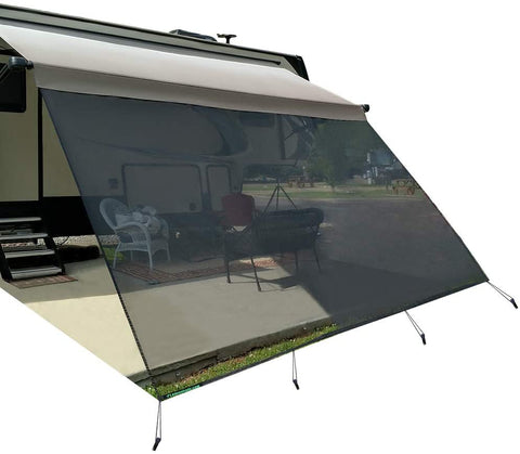 leaveshade RV Awning Sunshade Screen ● Tentproinc 10'X17'3''- Black Mesh Sun Shade ● Block Patio Front Sun Light ● Motorhome Camping Trailer UV Sunblocker ● Canopy Sunscreen-3 Years Lasting