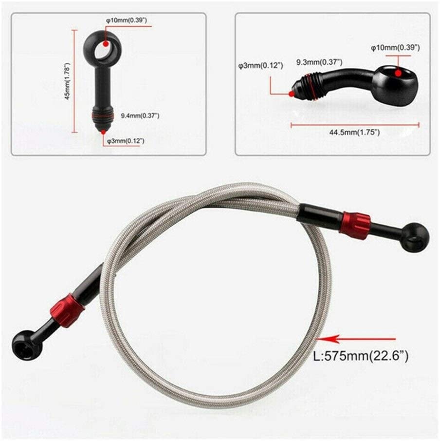SHOUNAO Aluminum+Plastic 575mm 945mm Motocycle Motorbike M 10 Hydraulic Weaving Brake Clutch Hose Pipe Line (Color : 945MM)