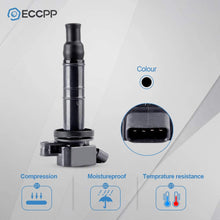 ECCPP Pack of 4 Ignition Coil Packs Compatible for Toyo-ta Camry for Ponti-ac Vibe for Scion xB 2.4L L4 2001-2012 Replacement for UF333 C1330 5C1299