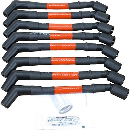 Dragon Fire Performance HIGH TEMP 500 Ohm per/ft. Street Series Performance Spark Plug Wire Set For 1999-2017 Chevrolet GM Chevy LS LSX LS1 LS2 LS3 LS6 LS7 W/Round or Square Coils OEM Fit PWLS-HT