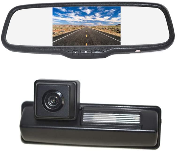 Vardsafe VS538C Parking Reversing Backup Camera & 5 Inch Clip-on Rear View Mirror Monitor for Toyota Camry