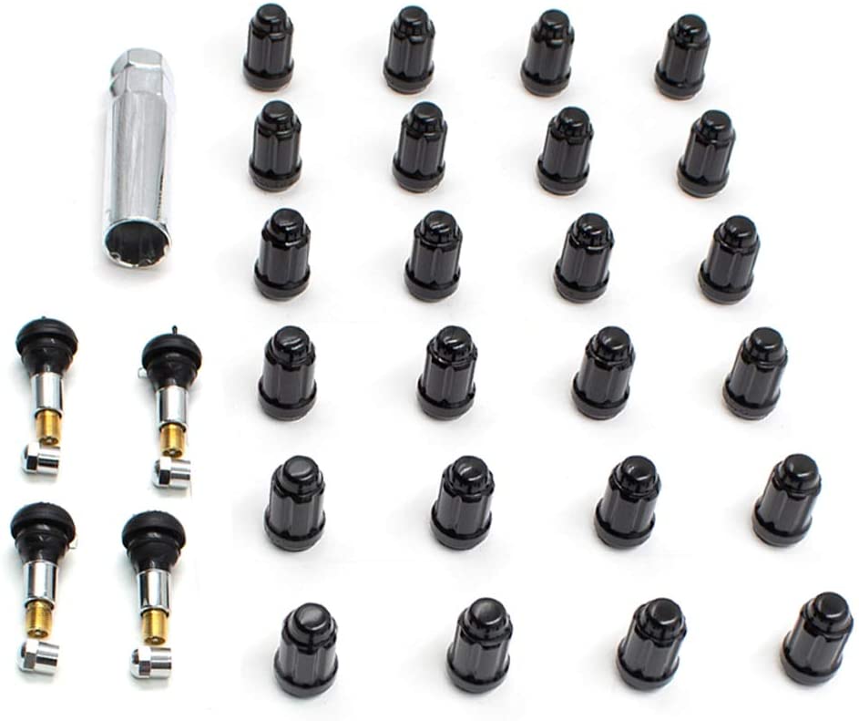 Wheel Accessories Parts Set of 20 Black 1.38