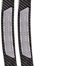 TRUE LINE Automotive Inner Reflective Black Carbon Fiber Wheel Well Fender Door Bumper Trim Molding (Silver)