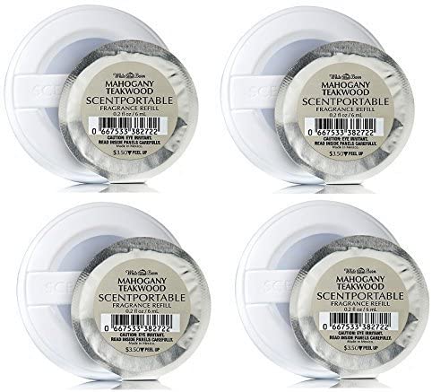 Bath & Body Works Mahogany Teakwood Scentportable Bundle of 4 Refill Discs