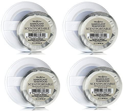 Bath & Body Works Mahogany Teakwood Scentportable Bundle of 4 Refill Discs