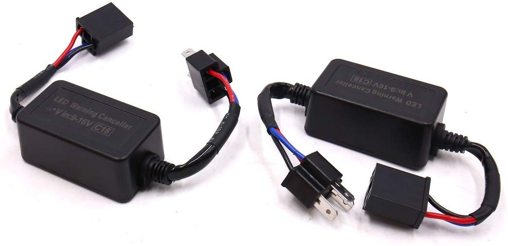 uxcell 2 Pcs H4 LED Canbus Error Anti-Flicker Resistor Adaptor Decoder Canceller Replacement for Auto