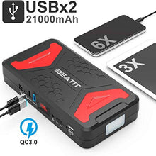 BEATIT QDSP 2200Amp Peak 12V car Jump Starter (Up to 10.0L Gas and 10.0LDiesel Engine) 21,000mAh power bank With 100W 110V portable power station inverter for Outdoor Adventure Load Trip Camping Emerg