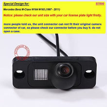 Navinio Backup Camera for Car, Waterproof Rear-View License Plate Car Rear Reverse Parking Camera for Mercedes Benz M-Class W164 W163