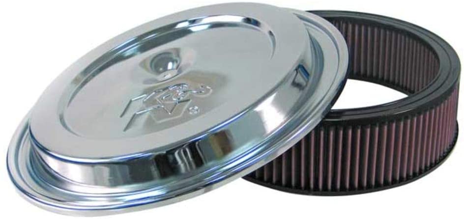 K&N Replacement Air Filter w/Chrome Lid: High Performance, Premium, Washable, Replacement Engine Filter: Filter Height: 4.5 In, Shape: Round, CE-1501