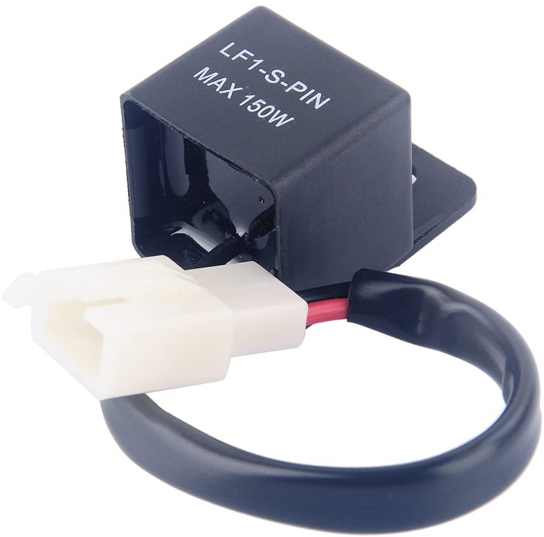 2-Pin LED Electronic Flasher Relay, 12V Indicator Light Flasher Relay Fix for Motorcycle/Bike LED Turn Signal Bulbs Hyper Flash/Rapid Blink Issues