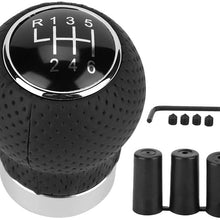 Shift Knob, Car 5 Speed 6 Speed Universal Round Leather Gear Shift Head Manual Transmission Gear Shift Knob Car Shift Knob Lever Shifter(6 Speed) (6 Speed)
