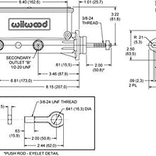 WILWOOD TANDEM MASTER CYLINDER,BLACK,FOR 64-73 MUSTANG W/PROPORTIONING VALVE