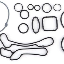 Oil Cooler Seals, Rubber Engine Oil Cooler Gasket Seals Set 55355603 Repair Kit Fit for Vauxhall Astra