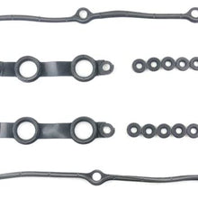 11129070532 Valve Cover Gasket Set with 15 Bolt Grommets for 1998-2002 BM-W E36 E39 320i 325i 328i 330i 525i 528i 530i X5 Z3 M52 M54 Engine 11120034108 11121726537