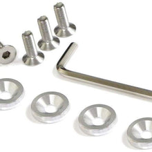iJDMTOY 4pc JDM Racing Style M6 Red Aluminum Washers Bolts Kit Compatible with Car License Plate Frame, Fender, Bumper, Engine Bay, etc