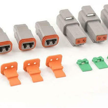 JRready ST6112 DT Connector 2 Pin Gray Waterproof Electrical Wire Connector with Deutsch Solid Contacts and Seal Plug,3 Sets