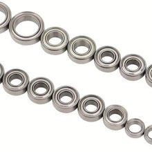 RC Car Bearing, Metal Sealed Bearing Ball Bearing Rolling Bearing Oil Bearing Kit for Tamiya CC01 1/10 RC Car(Silver Gray)