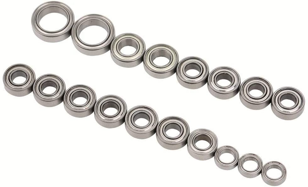 RC Car Bearing, Metal Sealed Bearing Ball Bearing Rolling Bearing Oil Bearing Kit for Tamiya CC01 1/10 RC Car(Silver Gray) (Silver Gray)