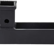 Mophorn Heavy Duty Trailer Hitch Receiver, Standard 2 Inch Hitch Receiver, Forklift Skid Steer Adapter Forklift Panel Towing Attachment, in Black and Steel