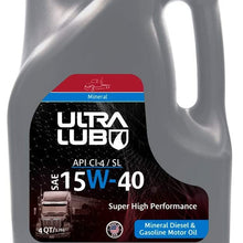 Ultralub SAE 15W-40 Heavy-Duty Motor Oil, API CI-4/SL