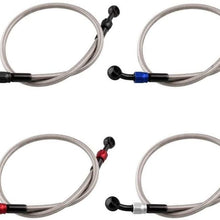 Fangfang Brake Oil Pipe Motorcycle Modified Brake Oil Pipe Electric Vehicle Universal Brake Hose 570mm/22.44in Motocycle Brake (Color : Gray)