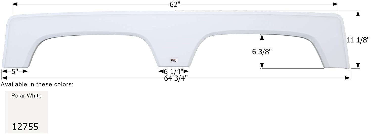 ICON Fender Skirt, Tandem, Coachmen, FS2755, Polar White