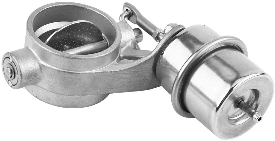 Qiilu Car Exhaust Control Valve Boost Vacuum Activated Exhaust Cutout/Dump 2inch(Open) (Open)