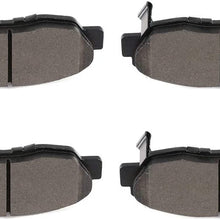 HUBDEPOT Slotted Ceramic Brake Pads Front 4pcs fit for 1997-1999 Acura CL 1997-2005 Acura EL 1990-2002 Honda Accord 1996-2011 Honda Civic 2010-2014 Honda Insight