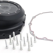 HTTMT MT313-001A- Blue LED Chrome See through Engine Clutch Cover Compatible with Suzuki GSXR1300 Hayabusa 1999-2013 / Suzuki B-king 2008-2009