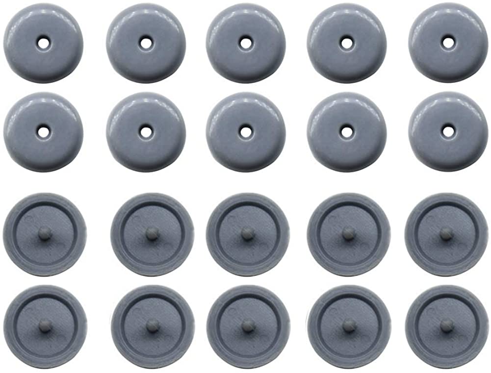 Cousduobe Seat Belt Stop Button,Prevent Belt Buckle From Sliding Down the Belt,Universal Removable without Welding(15 Sets Gray)