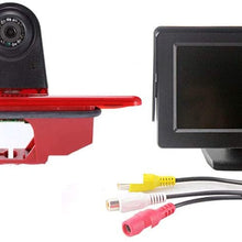 Car Third Roof Top Mount Brake Lamp Rear View Backup Camera for/Peugeot Expert 2007-2016/Fiat Scudo 2007-2016/Citroen Jumpy 2007-2016 (Camera+4.3 '' Rearview Mirror)