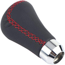 Qiilu Gear Shift Lever Knob Stick Head, Universal Car Vehicle 6 Speed Gear Shift Knob PU Shifter Stick with 3 Hoses (Red)