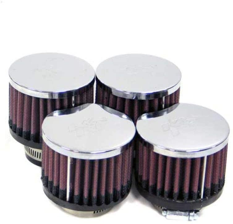 K&N Universal Clamp-On Air Filter: High Performance, Premium, Washable, Replacement Filter: Flange Diameter: 1.5625 In, Filter Height: 2.25 In, Flange Length: 0.625 In, Shape: Round, RC-0884