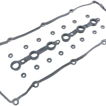 11129070532 Valve Cover Gasket Set with 15 Bolt Grommets for 1998-2002 BM-W E36 E39 320i 325i 328i 330i 525i 528i 530i X5 Z3 M52 M54 Engine 11120034108 11121726537